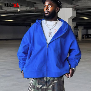 Cắt Tắt Chất Lượng Cao Tùy Chỉnh Baggy Trống Cắt Thể Thao Nặng Dây Kéo Tracksuits Người Đàn Ông Áo Nỉ Hoodie - Product Image 1