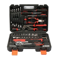 Kit d'outils à main pour l'entretien de la maison, coffret d'instruments manuels, avec boîte de rangement en plastique, cr-v, 58 pièces
