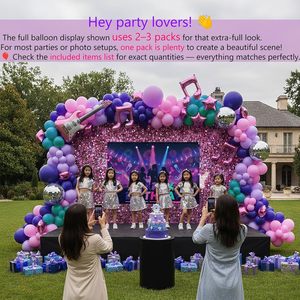 K-Pop Music with purple pink Teal <strong>Balloon</strong> Arch Kit &amp; Disco Explosion Foil <strong>Balloons</strong> for pop Movie Fans Party <strong>Prom</strong> Theme Decor - Product Image 4