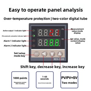 Termostato Inteligente REX-C100-C400-C700, Controlador de Temperatura Digital Totalmente Automático con Pantalla Digital, Salida de Relé/Estado Sólido 420mA - Product Image 3