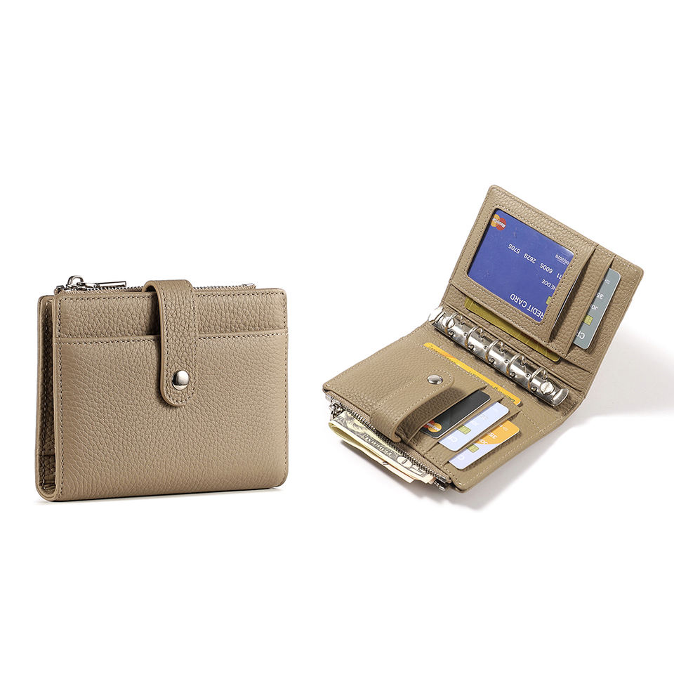 2025 High Quality Pebble Calf Leather A7 Note Book Genuine Leather Card Holder Wallet Luxury Loose-leaf Bookkeeping Book