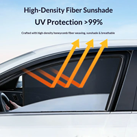 Pare-soleil magnétique pour fenêtres de voiture, couvre-fenêtres en maille pour le camping, rideaux de protection UV pour pare-soleil avant et arrière, personnalisation
