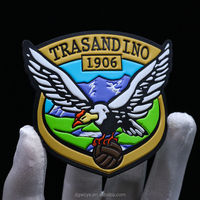 Écussons de football en relief 3D en TPU métallique brillant, personnalisables pour clubs sportifs de football, à thermocoller, pour la confection d'étiquettes d'accessoires vestimentaires