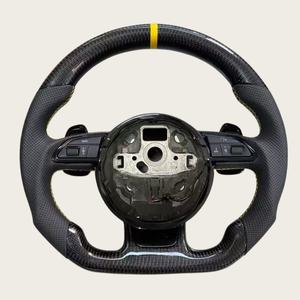 Volant en fibre de carbone personnalisé haut de gamme pour Audi A1 A3 A4 A5 A6 B8 B9 <span class=keywords><strong>C6</strong></span> C7 Q3 Q5 Q7 S3 S4 S5 S6 S7 RS3 RS4 RS5 <span class=keywords><strong>RS6</strong></span> - Product Image 1