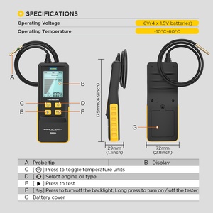 High Accuracy Engine <strong>Oil</strong> <strong>Tester</strong> AUTOOL AS503 For Cars And Trucks With Real Time Temperature And <strong>Oil</strong> Status Display - Product Image 2