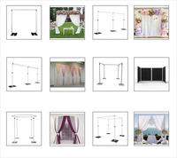 Vente en gros 6m * 3m Cadre rétractable en alliage d'aluminium portable solide Décoration de cerf de mariage Support de fond pour tuyau drapé