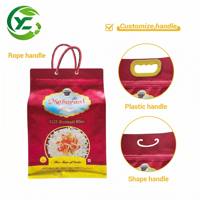 Sac d'emballage personnalisé en nylon et LDPE sous vide de 5 kg, 10 kg, 15 kg pour farine de blé et riz basmati, avec fermeture éclair et fond carré