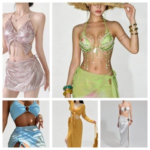 Traje de Baño Bikini Personalizado para Mujer, Traje de Baño Sheining con Falda, Secado Rápido, Transpirable, Conjunto de Tres Piezas - Product Image 6