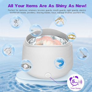 Portable Ultrasonic <b>Cleaner</b> For Dentures <b>Retainers</b> Braces High Frequency 42kHz - Product Image 5