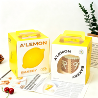 Petite boîte cadeau en papier personnalisable pour gâteaux, avec poignée intégrée, boîte en papier de qualité alimentaire pour desserts et produits de boulangerie