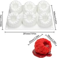 Moule à gâteau 6 cavités en silicone de qualité alimentaire pour pâtisserie, chocolat, dessert, pâtisserie, réunion de famille