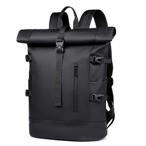 15.6" Unisex Waterproof PU Laptop <b>Backpack</b> Polyester Zipper Closure Large Capacity Eco-Friendly Arcuate Shoulder <b>Strap</b> Outdoor - Product Image 1