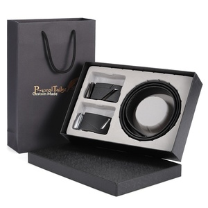 Ensemble Cadeau Portable <span class=keywords><strong>Portefeuille</strong></span> et Ceinture pour Hommes d'Affaires, Ceinture en Cuir Véritable avec Logo, Boucle de Ceinture de Marque pour Hommes, Courte, Marque MENGZHE - Product Image 4