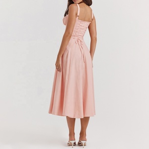 Robe bustier rose pour bébé Robe d'été légère <span class=keywords><strong>chic</strong></span> urbaine approuvée par les influenceurs - Product Image 4