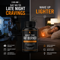 Formule personnalisée pour adultes, brûleur de graisse nocturne, pilules minceur, capsules de perte de poids, mélatonine, magnésium pour un sommeil réparateur, naturel