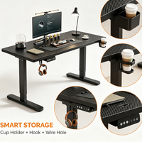 Bureau de jeu électrique motorisé réglable en hauteur avec plateau en fibre de bois – Poste de travail à domicile pour ordinateur