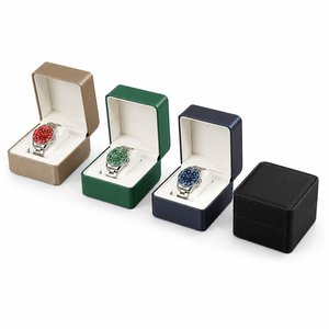 Estuche de Regalo para Reloj de Lujo, Personalizable con Logotipo, Cuero PU, Cierre a Presión Cuadrado, Forro de Terciopelo - Product Image 3