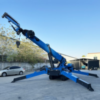Grue araignée à chenilles pour infrastructures, 8 tonnes, avec flèche télescopique et stabilisateurs hydrauliques, prix usine