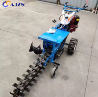 Mini zanjadora de mano de doble pista, equipo agrícola, Tractor, cadena hidráulica, zanja de excavación