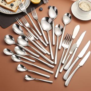 Juego de cubiertos y vajilla de acero inoxidable inoxidable de lujo moderno DFU223 a precio mayorista para restaurante - Product Image 1