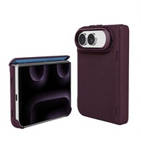 Coque de protection magnétique pour iPhone 18 Fold en PC, tissu et cuir, antichoc, avec support métallique pour objectif et protection de charnière