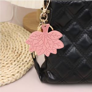 Lucky Charms PU Leather Light Keychain Stylish Bag Charm Key Chains Leaf Shape <b>Keyring</b> Pendants - Product Image 4
