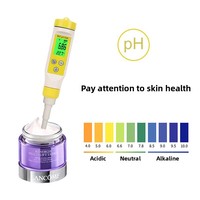 Medidor de pH para Pruebas de Acidez y Alcalinidad en Alimentos y Masas, Pantalla Retroiluminada, Alta Sensibilidad 0.05pH, Detector de Humedad