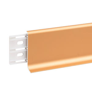 Titanium Narrow Edge 60/80mm Aluminum Alloy Baseboard <b>Wall</b> Corner Trim Clip-On Curved Baseboard with Edge Banding - Product Image 1