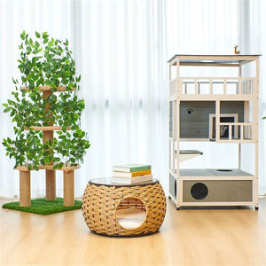 Moderno eco-friendly torre di legno gatto Multi-livello Pet arrampicata Scratcher Sisal tiragraffi case posatoi amaca per gatti - Product Image 5
