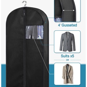 Custom Logo Gusseted Hanging Garment Bags Travel and Closet Storage Bag <strong>for</strong> <strong>Men</strong> Suit Cover With Handles <strong>for</strong> Clothes <strong>Coats</strong> - Product Image 6