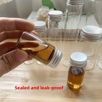 Botol Tabung Mini Kecil Diameter 30mm Logo Kustom 10ml 20ml 30ml Botol Kaca Vial Transparan Wadah Penyimpanan Dengan Tutup Aluminium Ulir