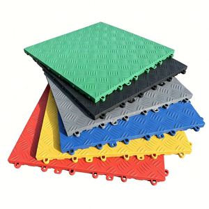 Dalles de sol modulaires emboîtables antidérapantes en plastique PP pour garage, vente en gros d'usine, avec grille de drainage pour lavage de voitures - Product Image 1