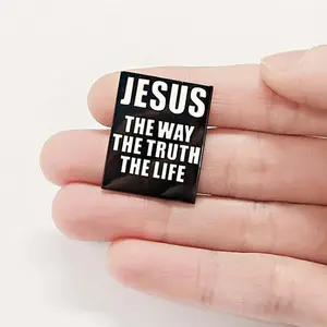 Low MOQ Jesus The Way The Truth The Life soft enamel pin keychain brooches custom hard pins enamel