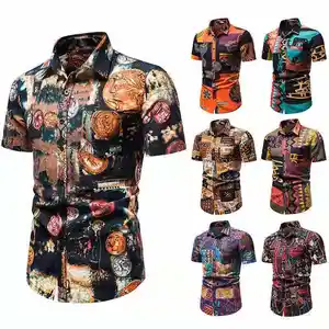 Chemise à manches courtes de luxe de haute qualité pour hommes décontracté formel Aloha Wear hommes coton formel hawaïen chemises pour hommes