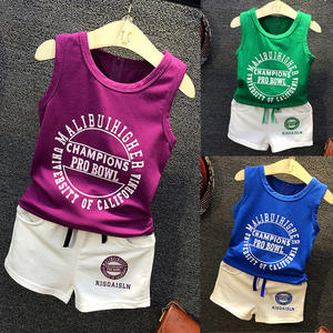 Ensemble de vêtements de sport pour garçons, sans manches, avec lettres, style décontracté, pour enfants de 1 à 5 ans, nouveaux designs personnalisés - Product Image 5