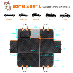 100% impermeable Oxford funda de asiento de coche para perros patrón sólido extensor de asiento trasero con ventana de malla fondo duro hamaca para perros - Product Image 2