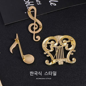 Broche harpe minimaliste pour robe or Note de musique Badge Octave broches pour étudiant sac à dos décoration - Product Image 2