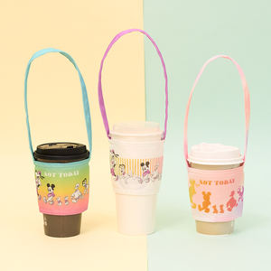 ถุงใส่แก้วชานมผ้าแคนวาสรักษ์โลกพร้อมปลอกหุ้ม ดีไซน์ทันสมัย หลากสี ใช้ซ้ำได้ พร้อมหูหิ้ว - Product Image 2