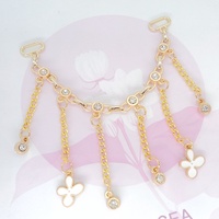 Bottes et sandales pour femmes de la marque SF à la mode avec sangle en strass de couleur personnalisée, pendentif en forme de feuille, chaîne en métal, boucle de chaussure