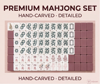 Tuiles de Mahjong américaines en acrylique, style Art Grec esthétique, avec un magnifique motif de dos bordeaux, cadeau idéal pour les amateurs de Mahjong