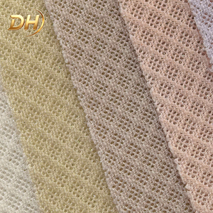 Tissu en maille à petits trous en fil épais tricoté, avec des paillettes fines or et argent, pour empeigne de chaussures décontractées - Product Image 4
