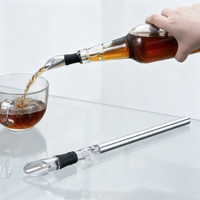 Refroidisseur de bouteille de vin écologique en acier inoxydable, bâtonnet refroidisseur de vin portable avec verseur et bouchon hermétique
