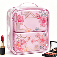 Juego de 3 Bolsas de Cosméticos Impermeables para Viaje, Bolsa de Aseo Transparente de PVC, TPU y Cuero, Bolsa de Maquillaje, Aprobada por la TSA para Estadios