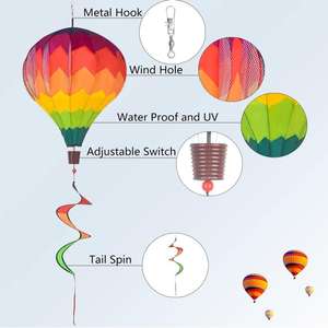 गर्म हवा के गुब्बारे हवा स्पिनर उद्यान सजावट बड़े आउटडोर फांसी सजावट लॉन यार्ड गहने इंद्रधनुष पवन फांसी Windsock - Product Image 4
