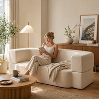 Canapé-lit modulaire en velours côtelé, pliable et portable 2-en-1, idéal pour les locataires de studio