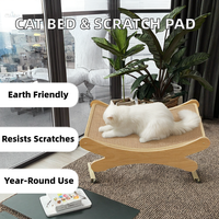 Grande griffoir moderne en coton écologique pour chat avec lit intégré, résistant aux griffures, fauteuil lounge sans perte de fibres, toutes saisons