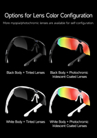 Occhiali Smart AI per Ciclismo e Sport con Fotocamera 1080P, Riproduzione Musicale, Chat GPT, Traduzione, Montatura in PVC, Tipo-C