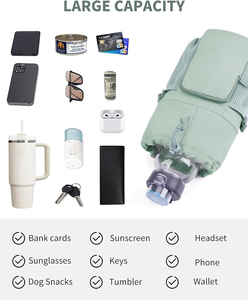 Insulated Water <b>Bottle</b> Holder <b>Bag</b> Fits 32-64oz Tumbler Portable Crossbody Water <b>Bottle</b> Sling Carrier with Phone Pocket - Product Image 3