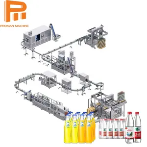 Complete Carbonated Soft Drink Mineral Water Fruit Juice Production Line Automatic 3 in 1 Filling Sealing Machine