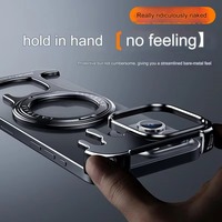 Étui de téléphone portable magnétique en alliage d'aluminium sans cadre, ultra-fin, antichoc, résistant aux rayures, design sportif pour